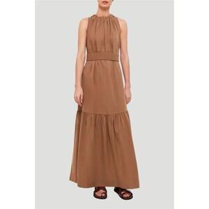 SABA Eden Lightweight Maxi Dress In Brown, Size 8